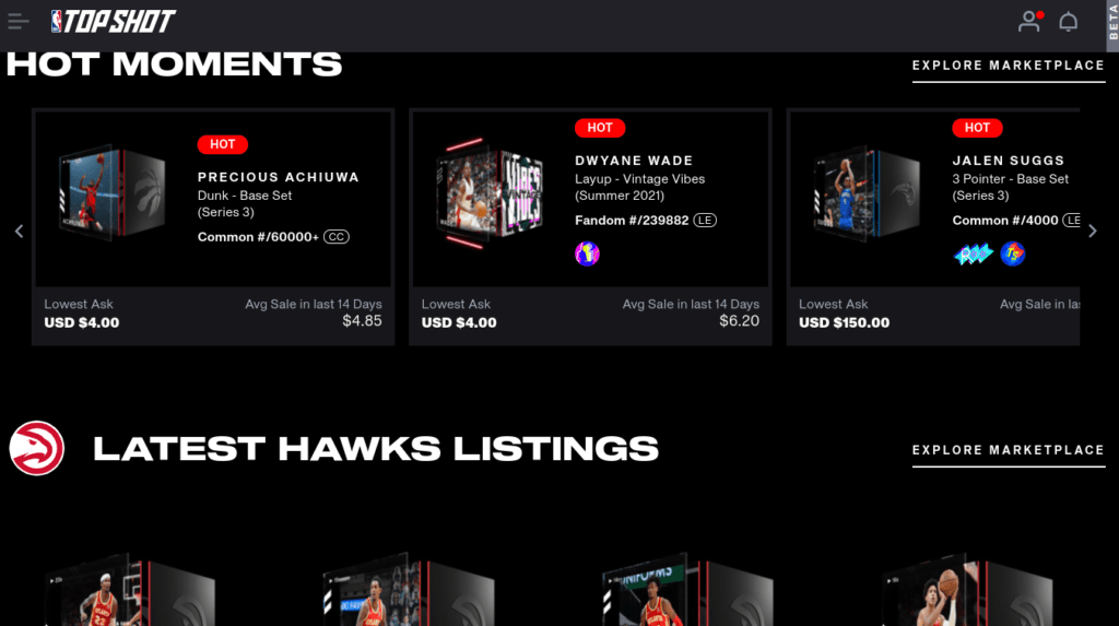  ‎NBA Top Shotサイト